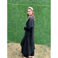 İthal İtalyan Keten Siyah Kimono