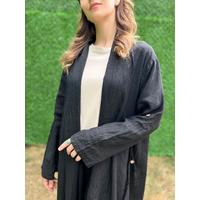 İthal İtalyan Keten Siyah Kimono