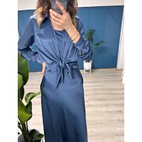 Saten 2 Parça Gömlek Elbise Set