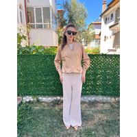 Cep Detay Taşlı Pamuk Tunik Gömlek