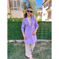 Cep Detay Taşlı Pamuk Tunik Gömlek
