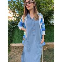 Yıkamalı Muslin Maxi Boy Elbise