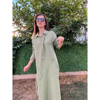 Yıkamalı Muslin Maxi Boy Elbise